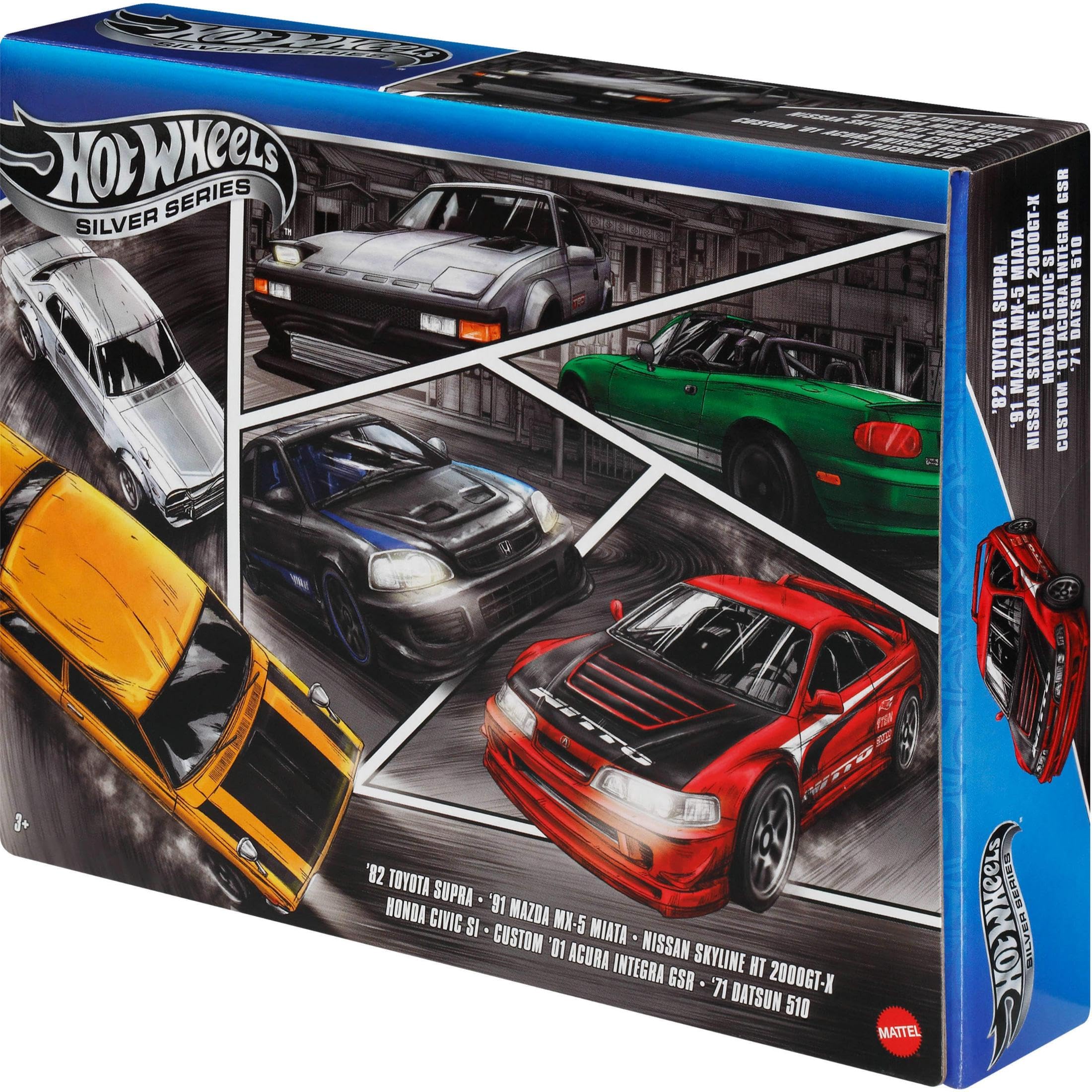 Hot Wheels 1:64 Scale Die-Cast Toy Cars, Set of 6 Japanese Vehicles with Elevated Deco (Styles May Vary) - Image 5