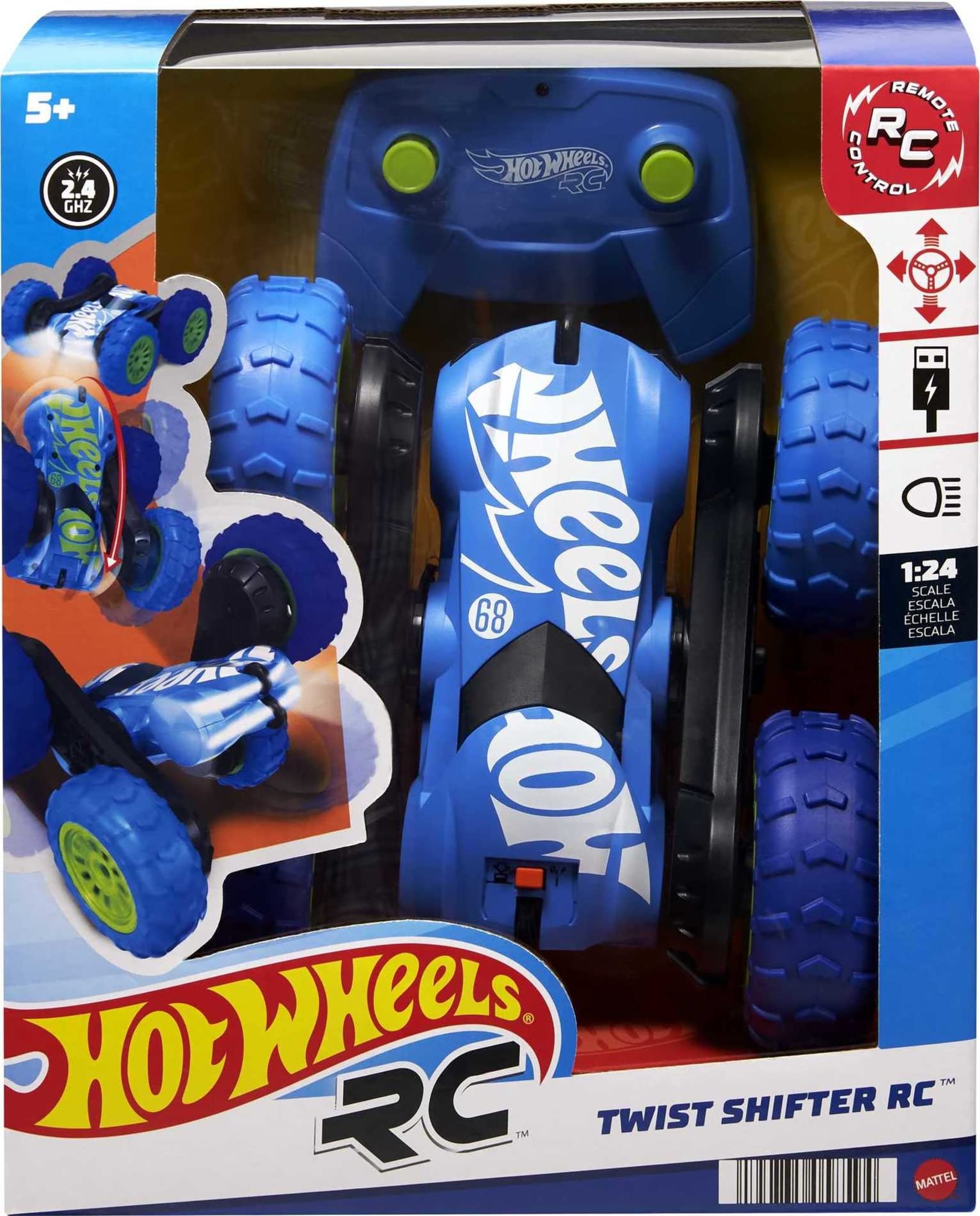 Hot Wheels RC Twist Shifter, 1:24 Scale Remote-Control Vehicle with Working Headlights & Rechargeable Remote - Image 6