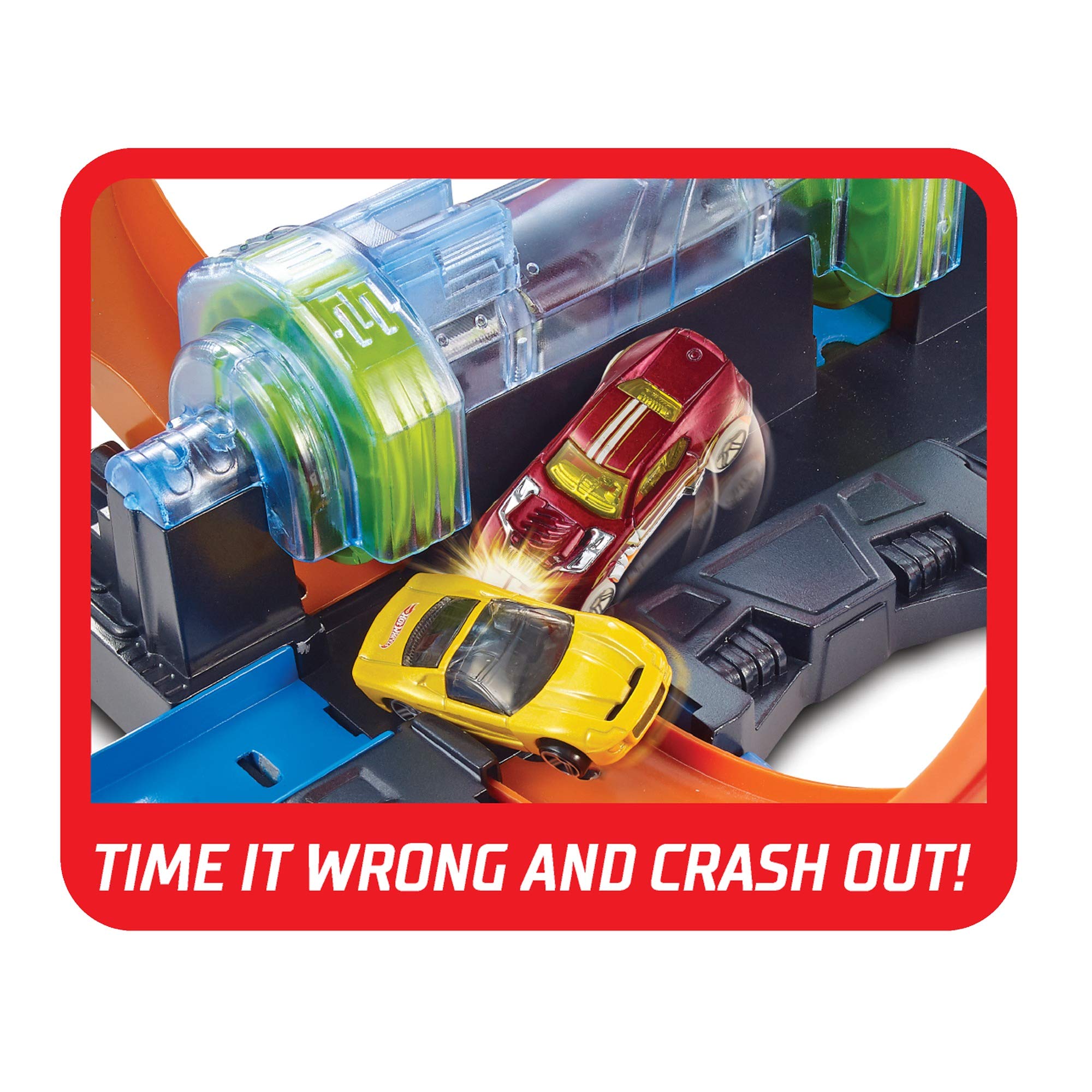 Hot Wheels Track Set and Toy Car, Large-Scale Motorized Track with 3 Corkscrew Loops, 3 Crash Zones and Toy Storage (Amazon Exclusive) - Image 11